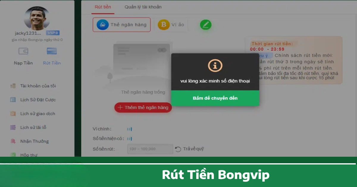 Rút Tiền Bongvip – Cách Rút Thưởng An Toàn & Nhanh Chóng